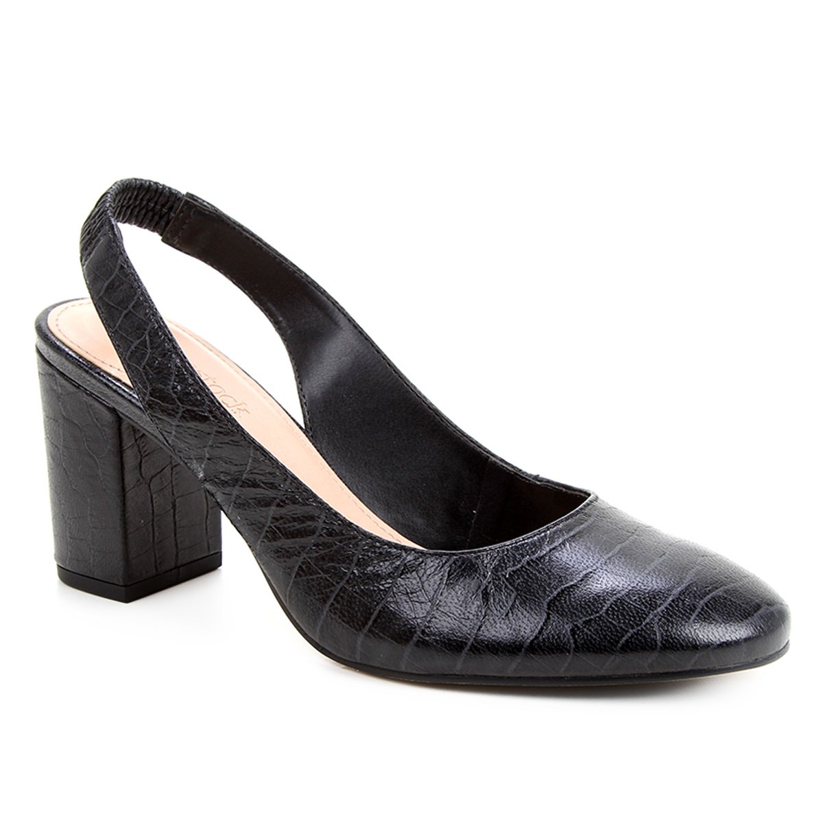 Scarpin Couro Shoestock Slingback Salto Médio