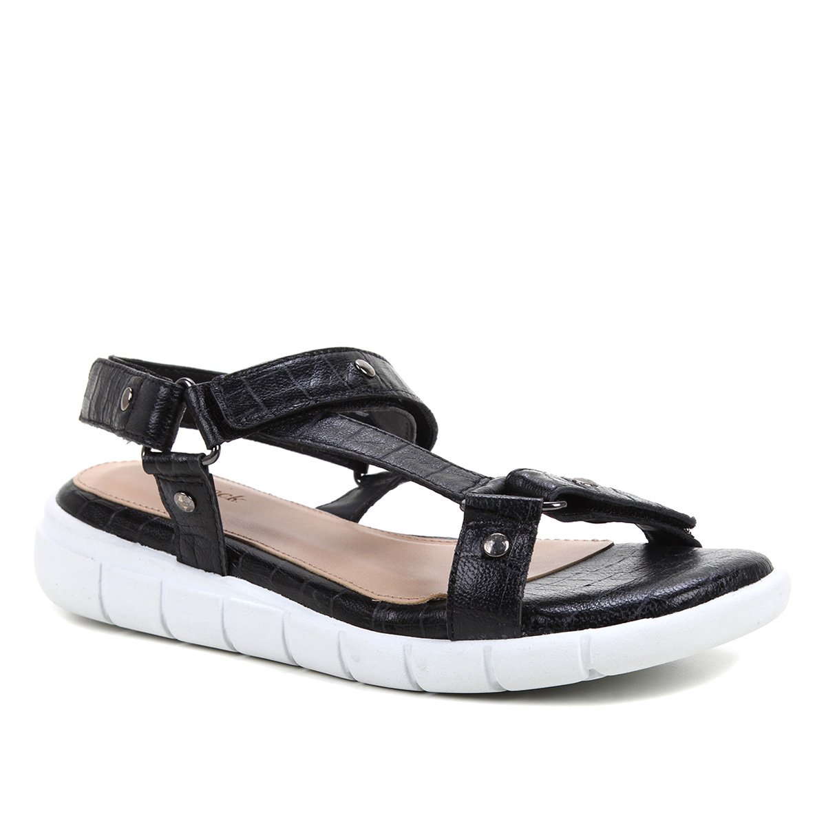 Rasteira Couro Shoestock Papete Croco
