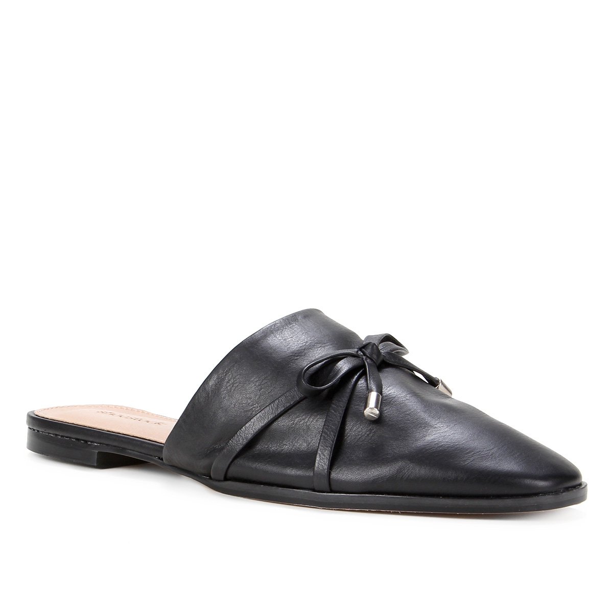 Mule Couro Shoestock Flat Laço