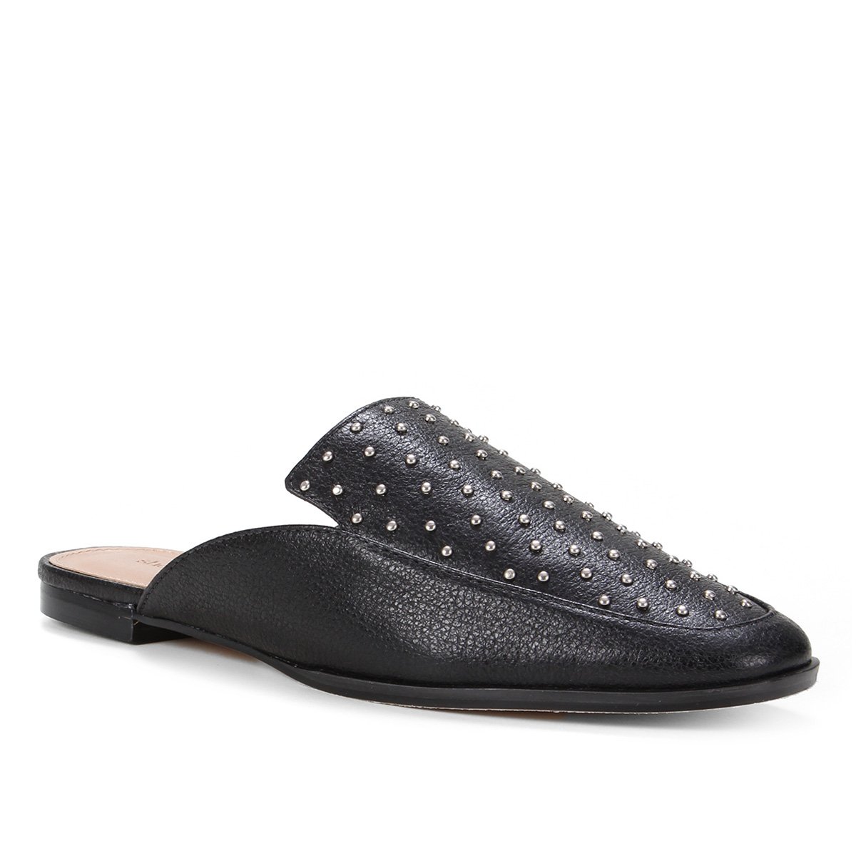Mule Couro Shoestock Flat Tachas