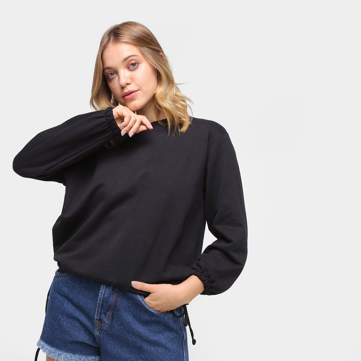 Moletom Volare Básica Amarrar Bufante Feminina