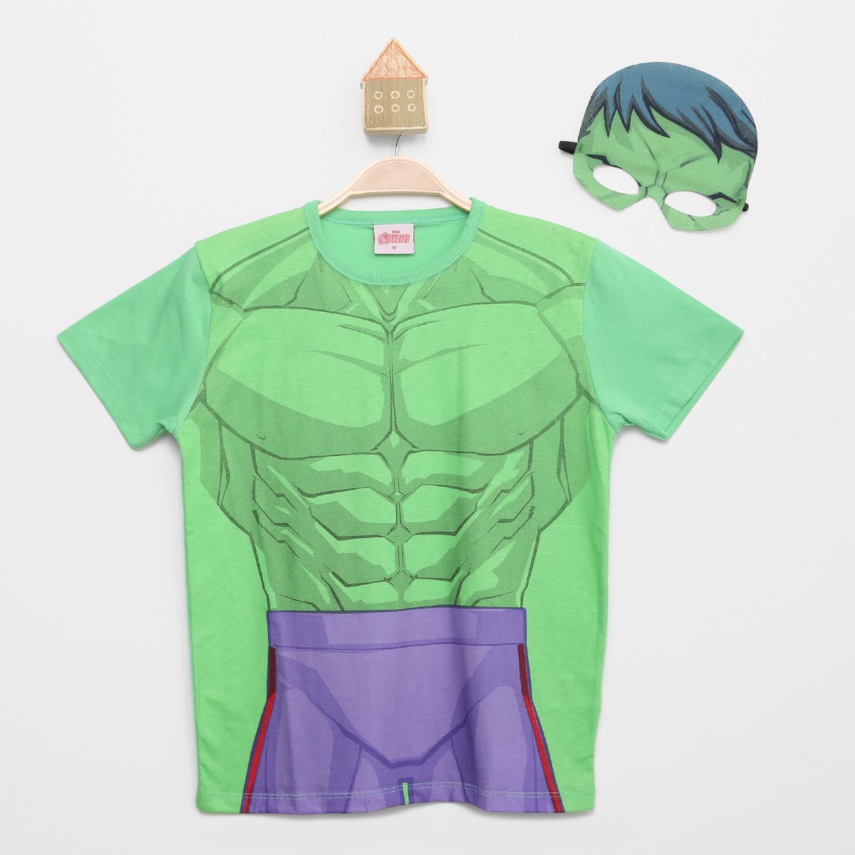 Camiseta Infantil Marvel Avengers Hérois Com Máscara Menino