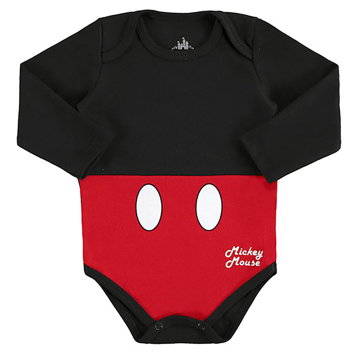 Body Bebê Disney Mickey Mouse Manga Longa + Touca Masculino