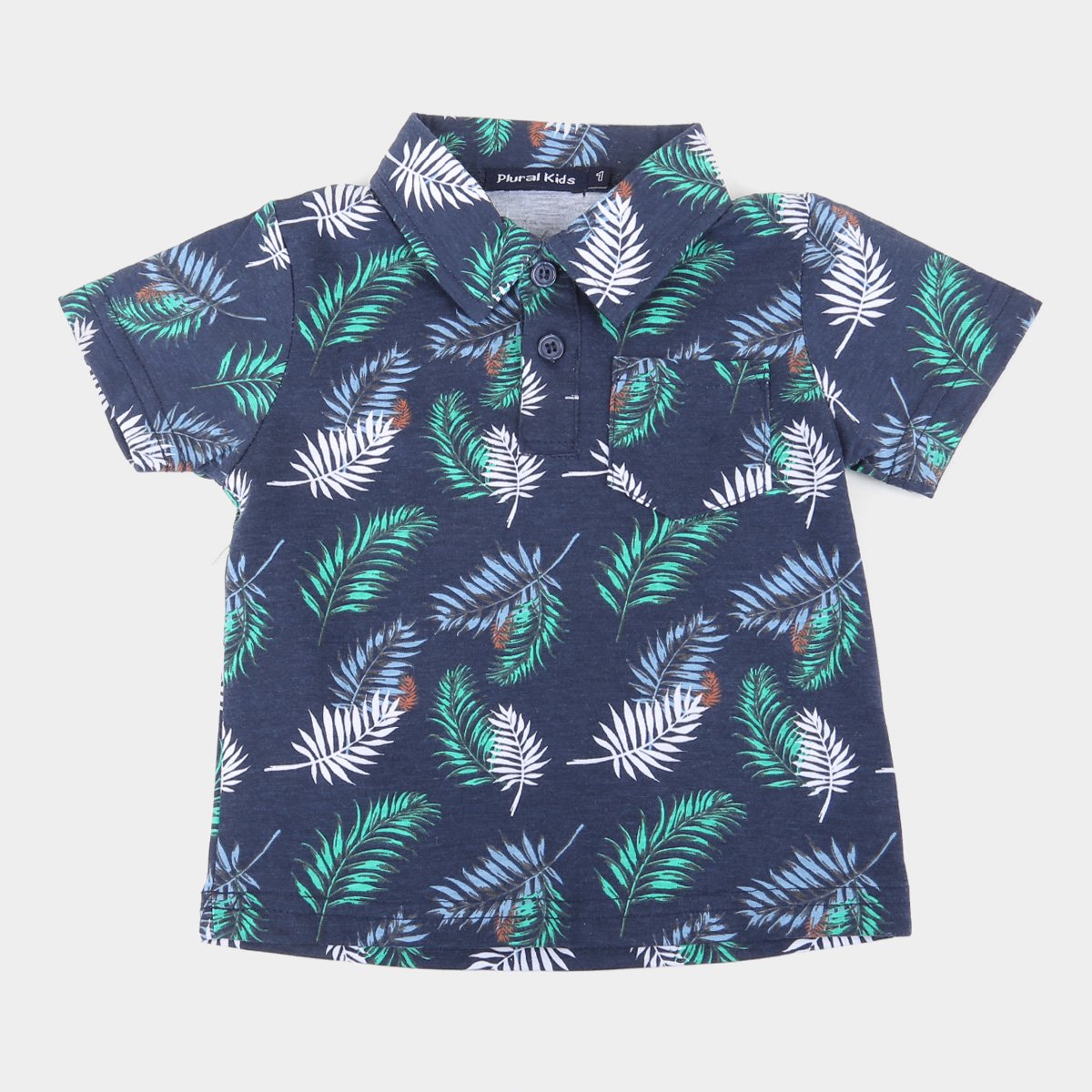 Camisa Polo Infantil Plural Kids Folhagens Masculina