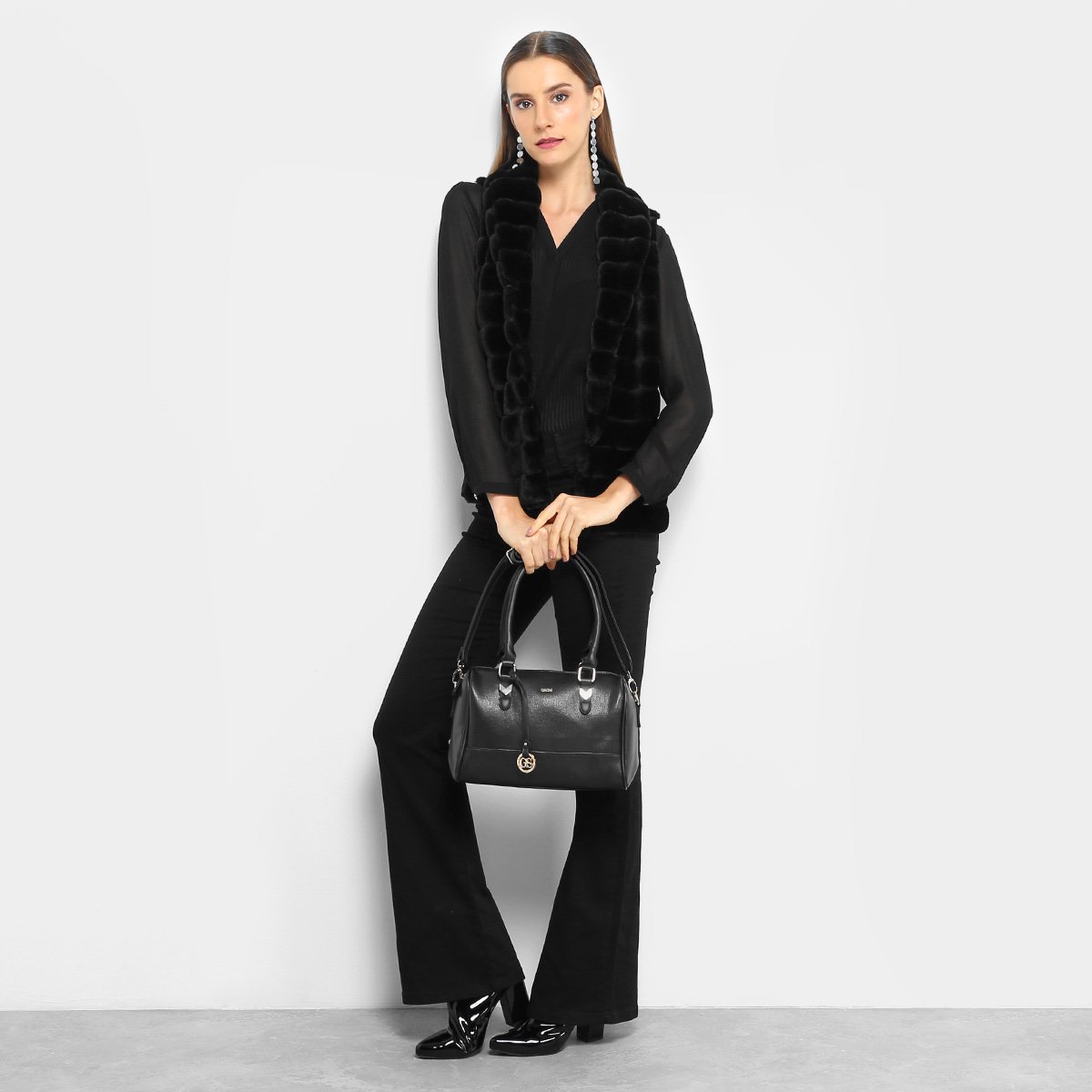 Bolsa Gash Baú Detalhe Metal Feminina