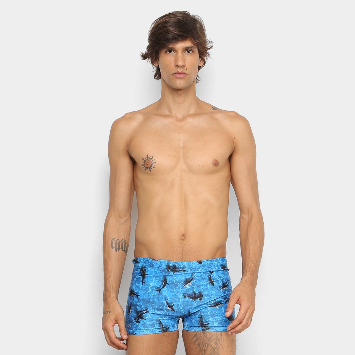 Sunga Larga Mash Estampada Peixes