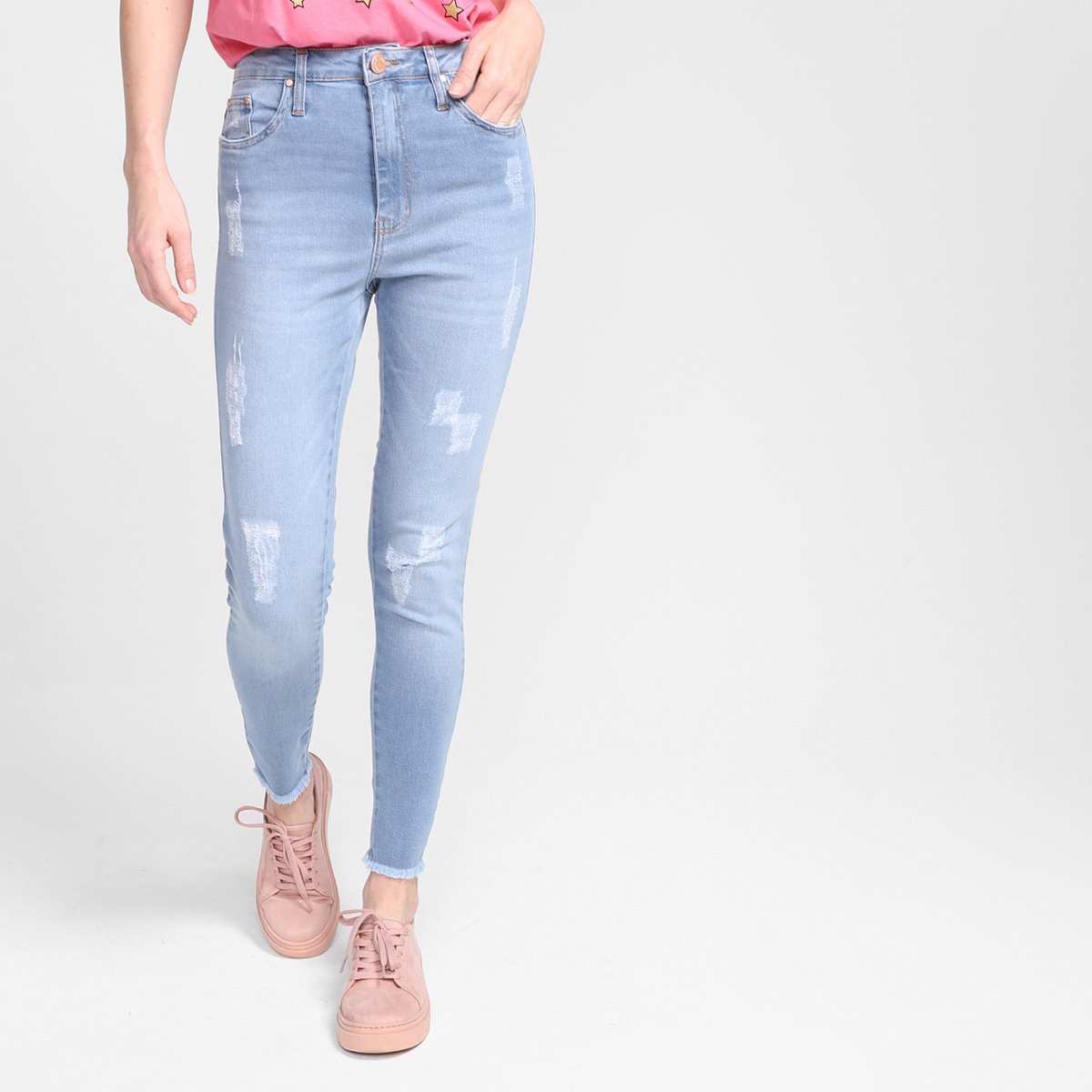 Calça Jeans Skinny All Is Love Rasgos Feminina