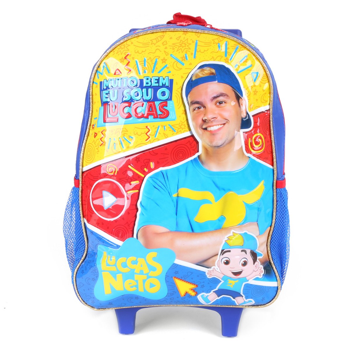Mochila Escolar Infantil Clio Style Carrinho Rodinha Luccas Neto Masculina