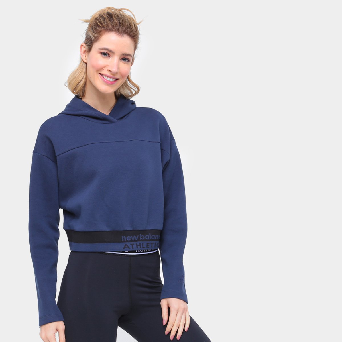 Moletom Cropped New Balance Athletics Select Boxy Feminina
