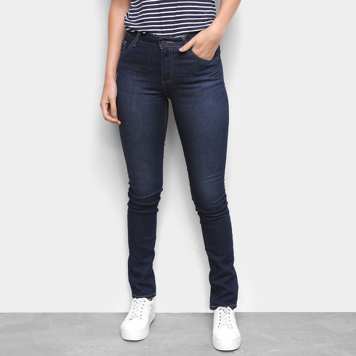 Calça Jeans Lacoste Skinny Escura Feminina