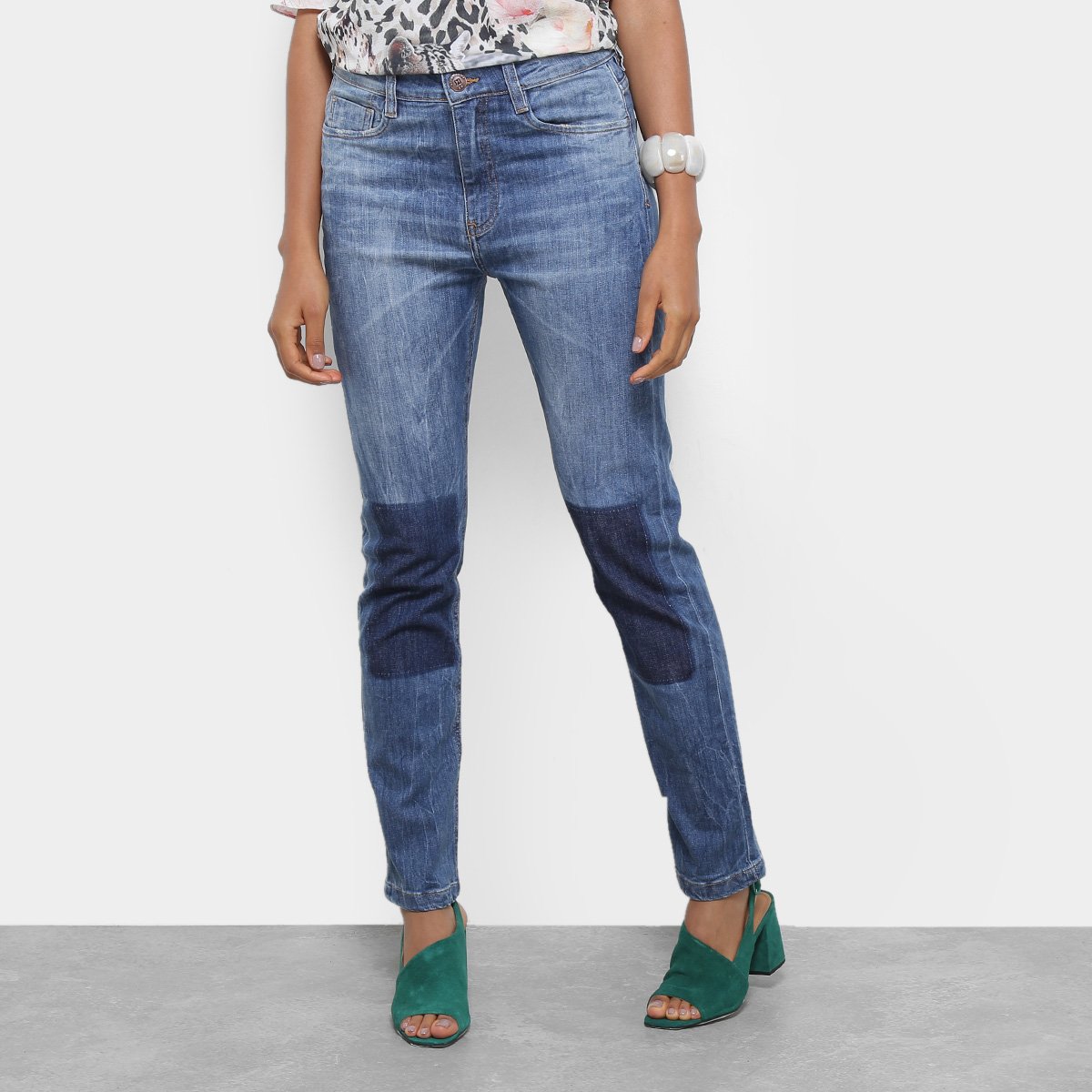 Calça Jeans Slim Carmim Reta Brighton Basic Feminina