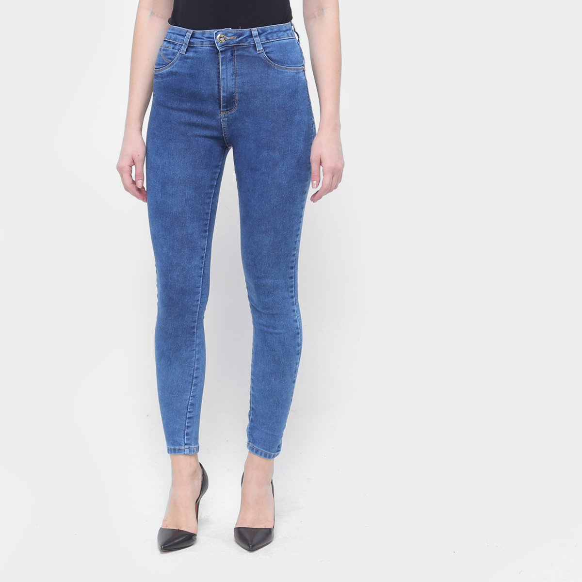 Calça Jeans Sawary Cigarrete Hot Pant Push Up Feminina