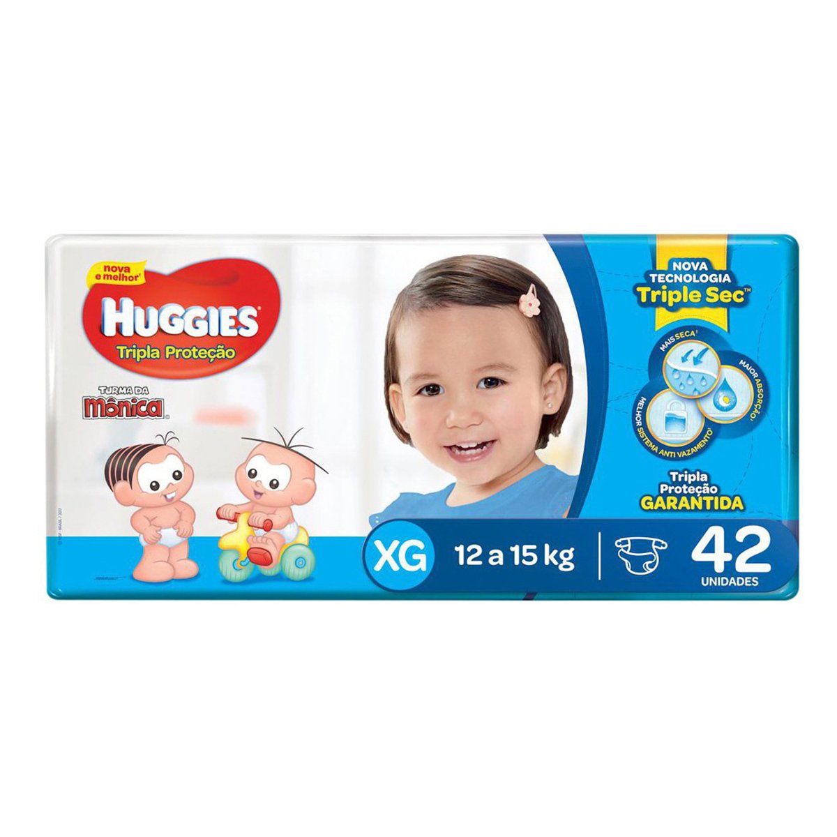Fraldas Huggies Turma da Mônica Tripla Proteção Tam. XG