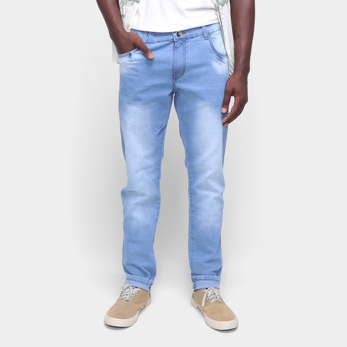 Calça Jeans Skinny Estonada Masculina