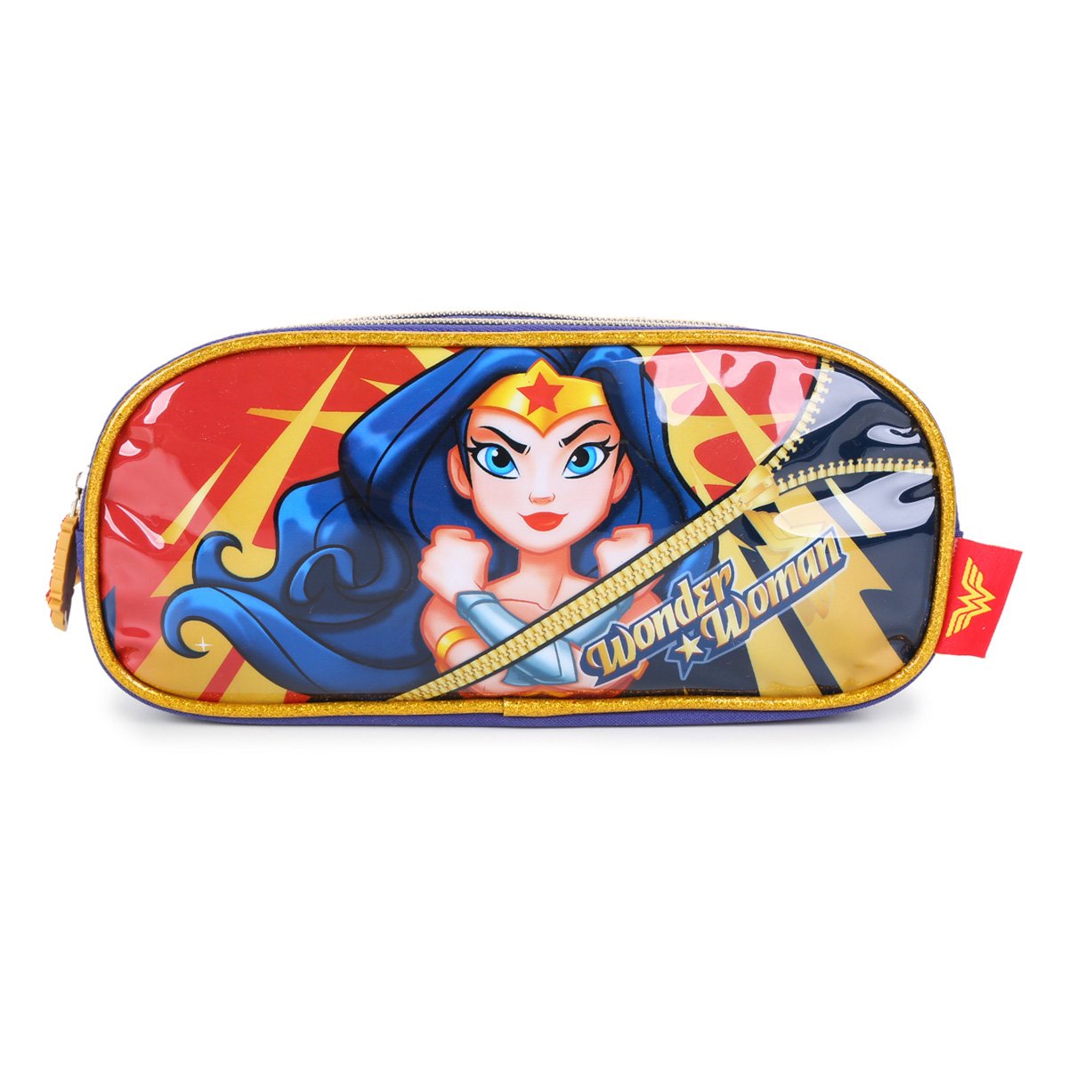 Estojo Duplo Escolar Luxcel Mulher Maravilha Feminino