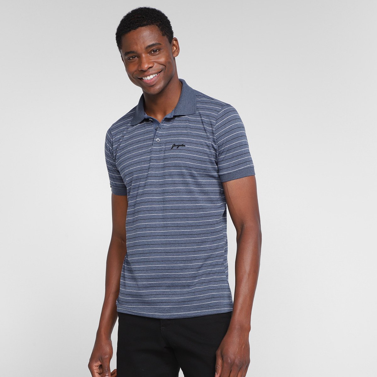 Camisa Polo Gangster Listrada Masculina