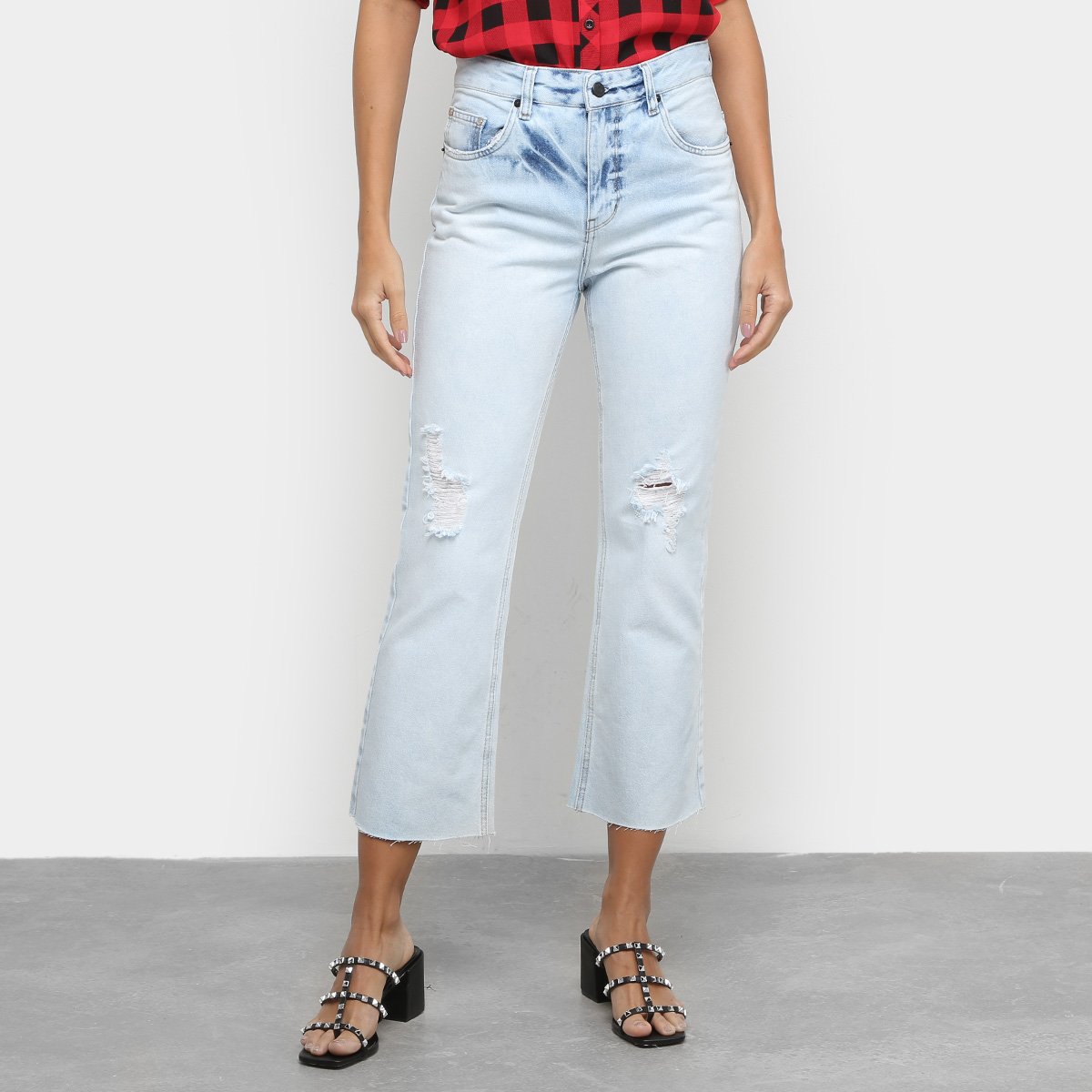 Calça Jeans Disparate Cropped Feminina