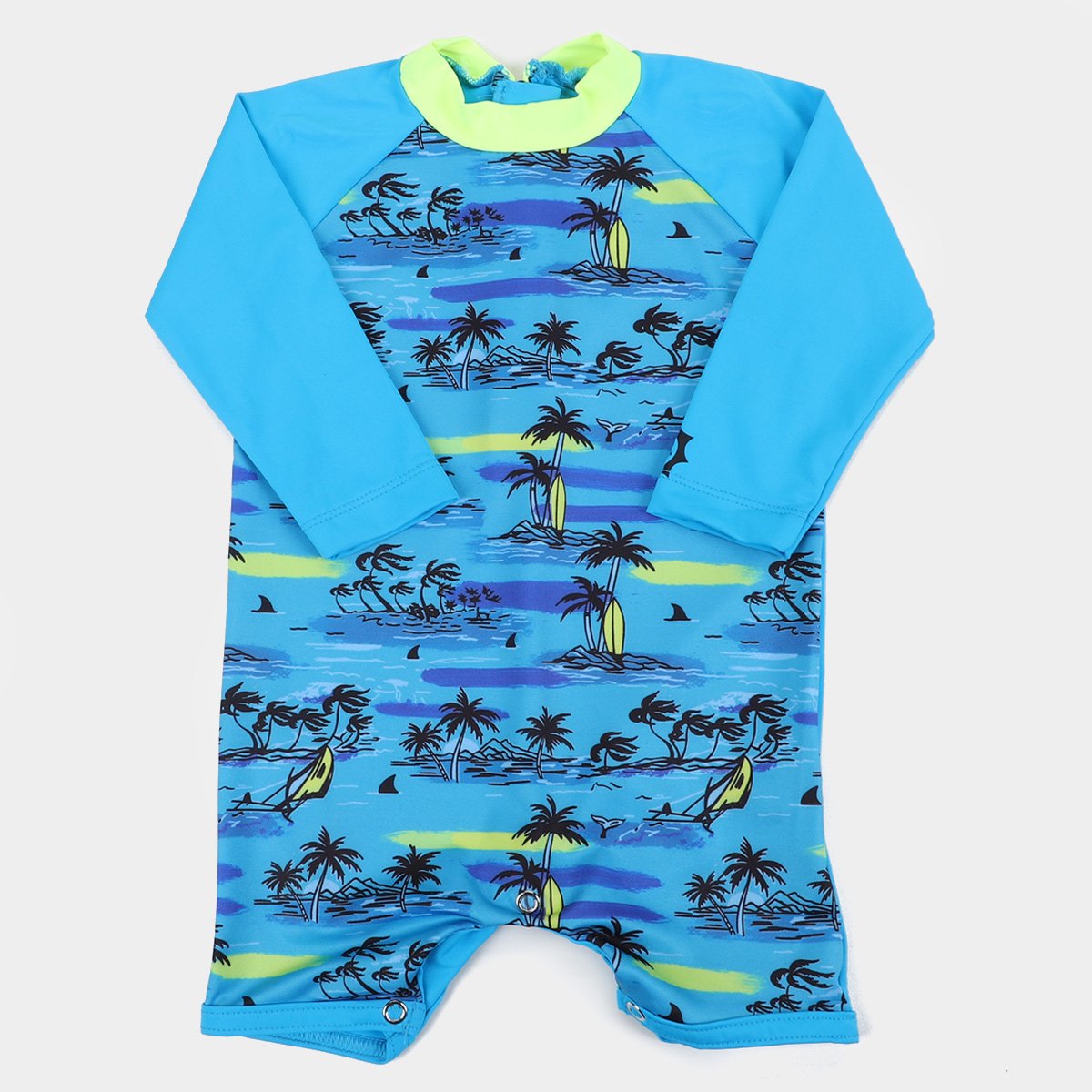 Macacão de Praia Infantil Marlan Praia UV 50+ Manga Longa Masculino