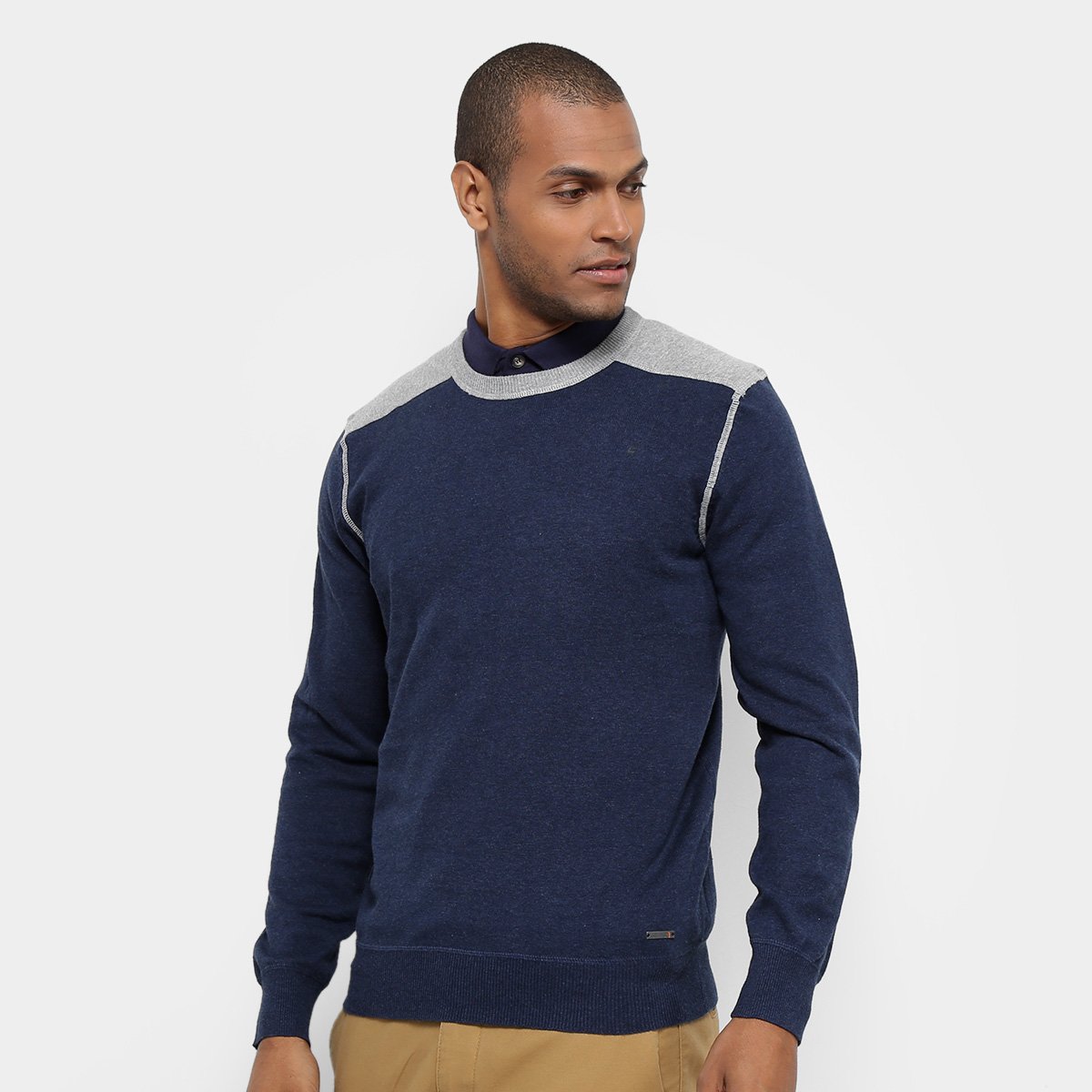 Malha JAB Tricot Bicolor Cotovelera Masculina