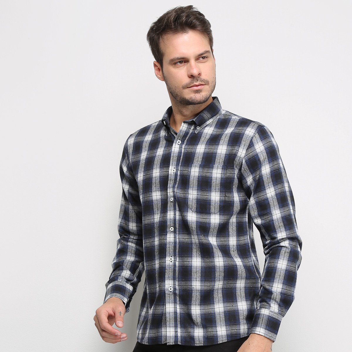Camisa Xadrez Manga Longa John Taylor Masculina