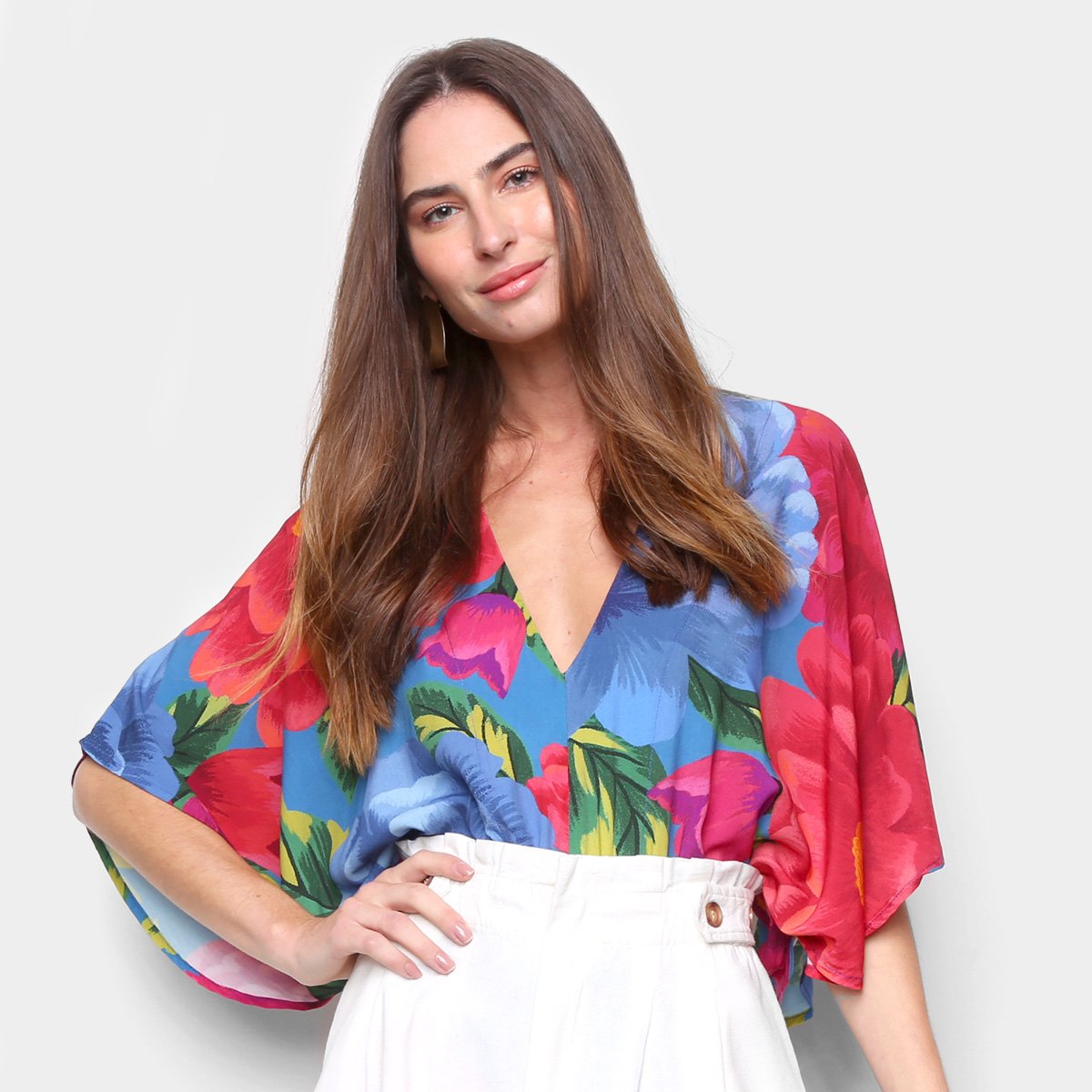 Body Farm Floral Manga Sino Feminino
