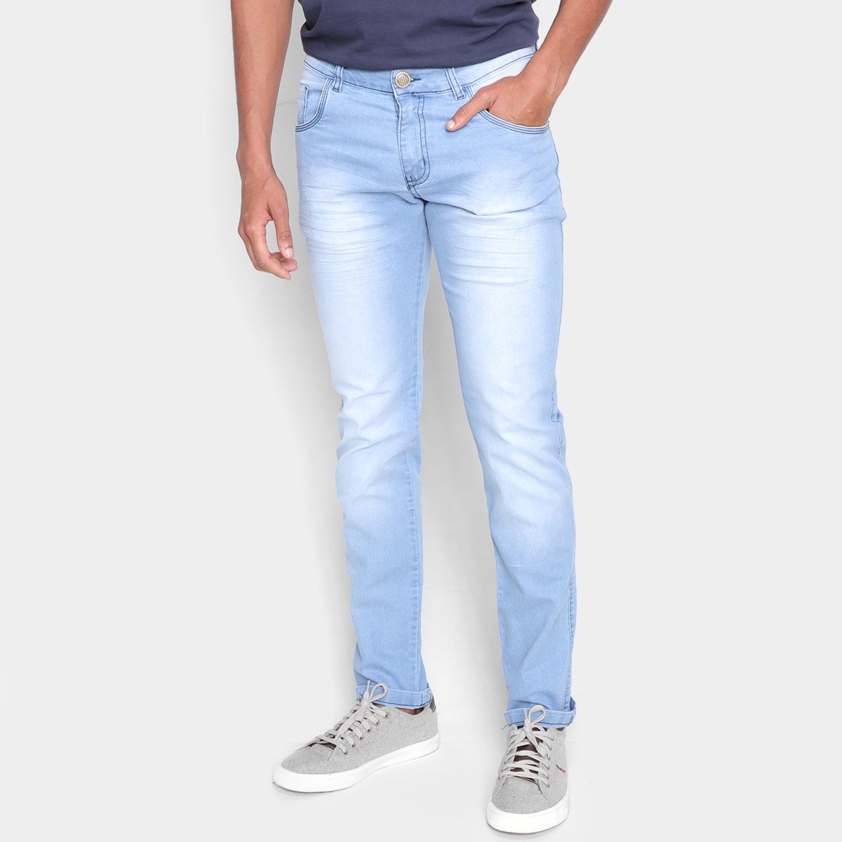 Calça Jeans Skinny Grifle Estonada Masculina