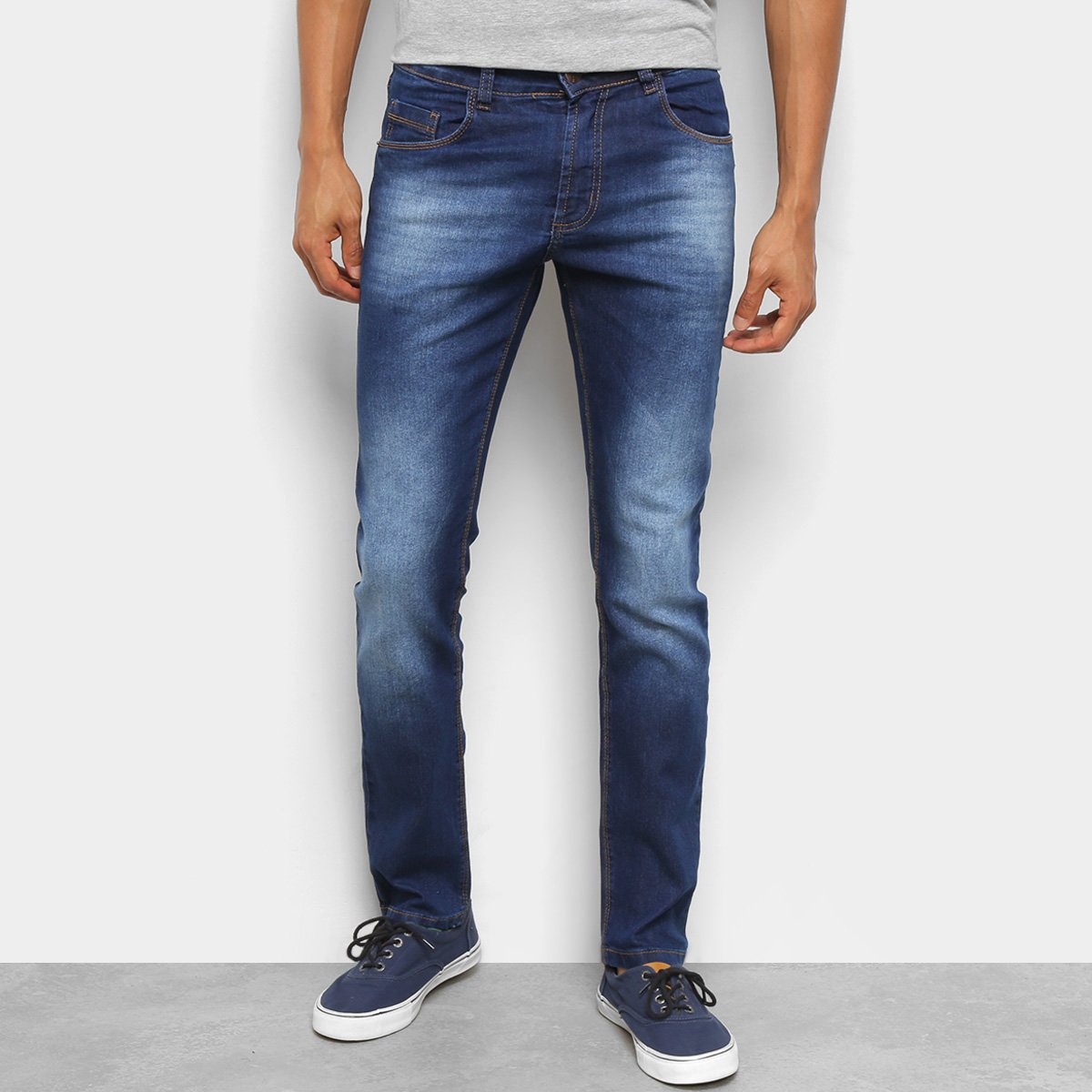 Calça Jeans Slim Ecxo Estonada Masculina