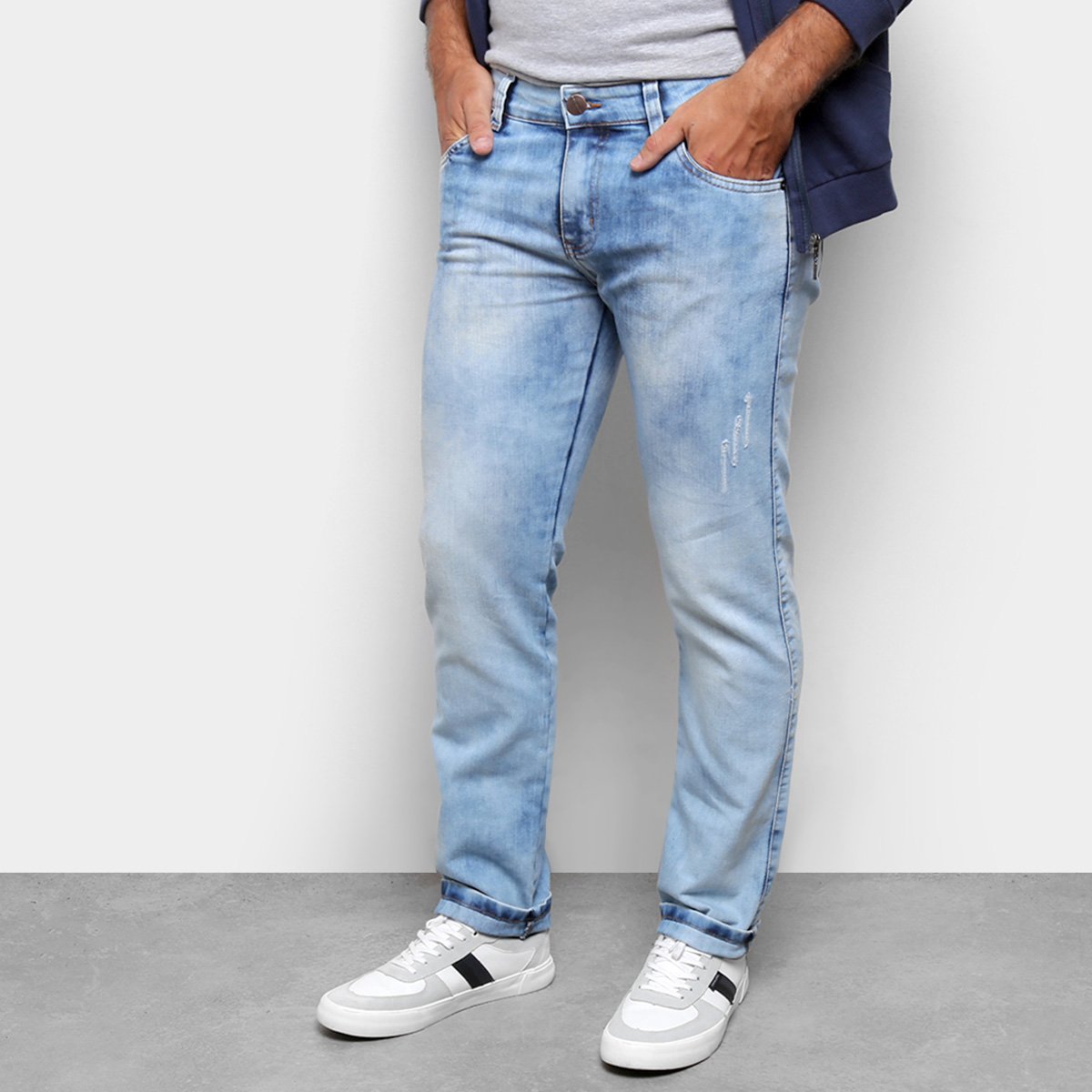 Calça Jeans Ecxo Skinny Marmorizada Masculina