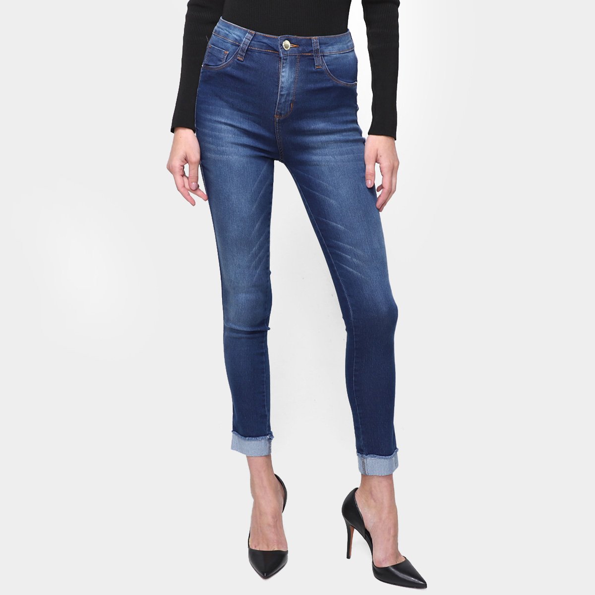Calça Jeans Ecxo Skinny Lavagem Média Feminina