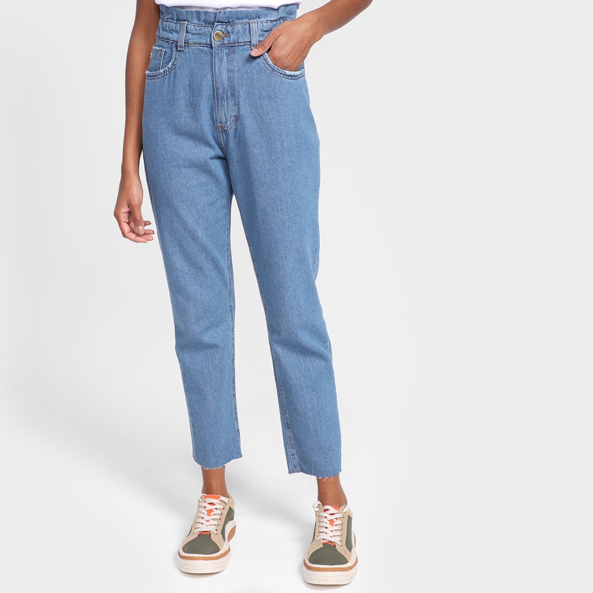 Calça Jeans Dzarm Mom Jeans Feminina