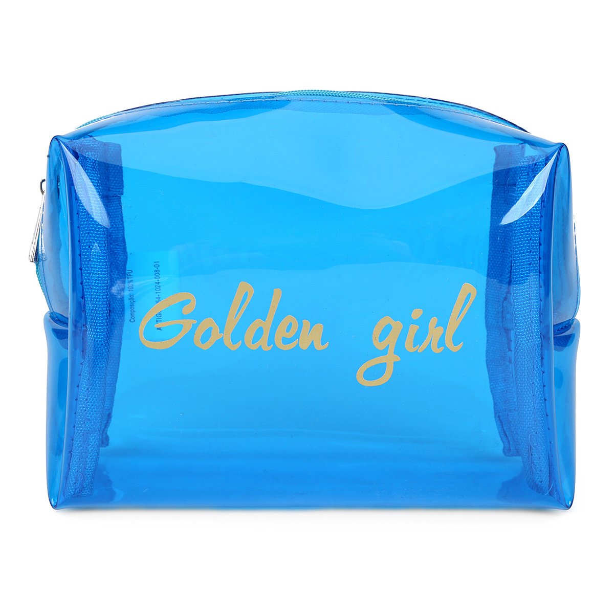 Necessaire Drezzup Golden Girl Transparente Feminina