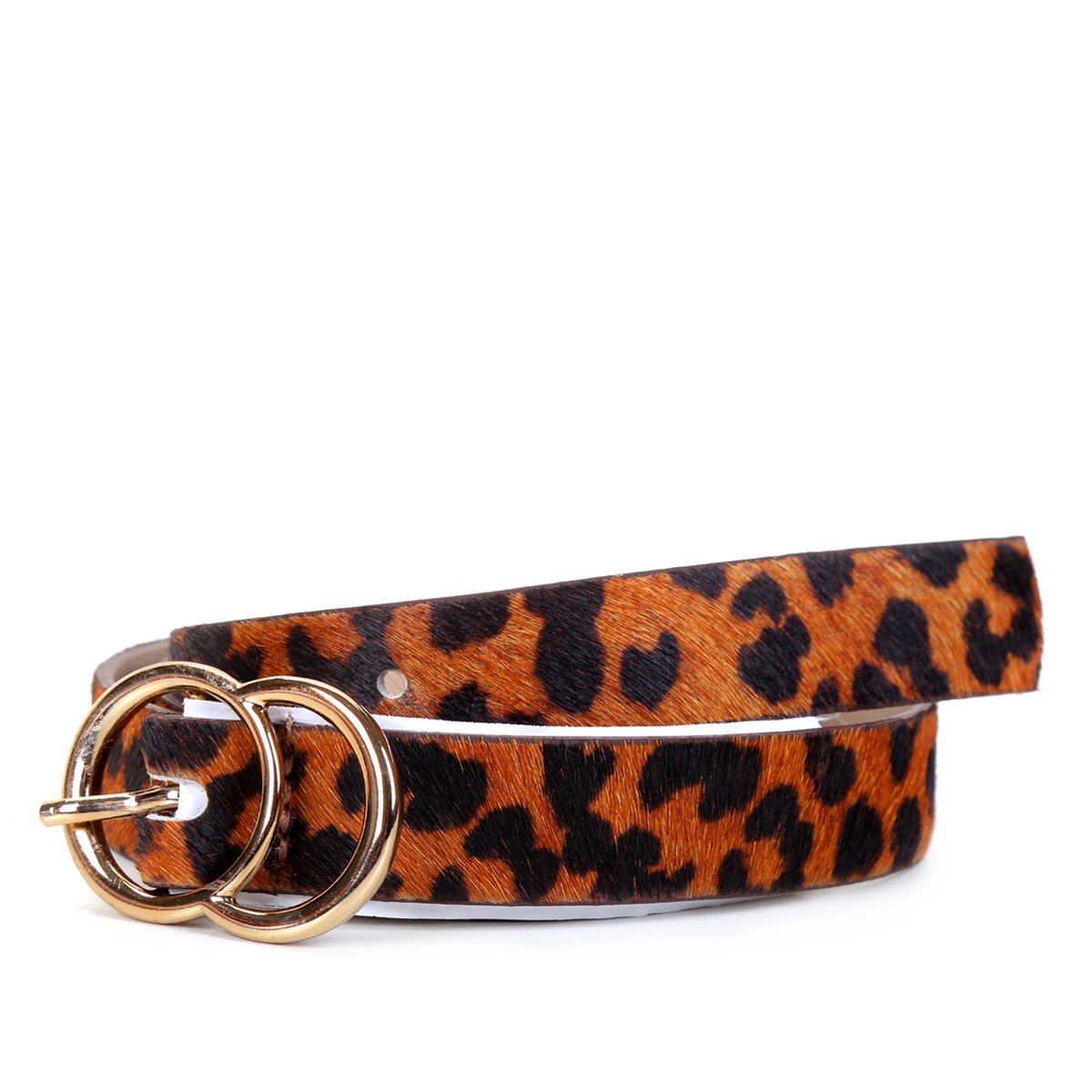 Cinto Couro Shoestock Onça Argola Feminino
