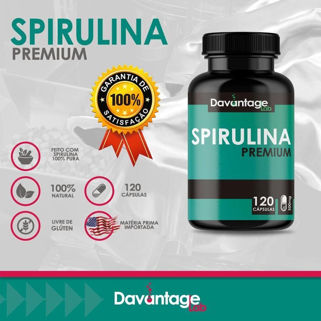 1 Pote de Spirulina Premium em Cápsulas 500mg