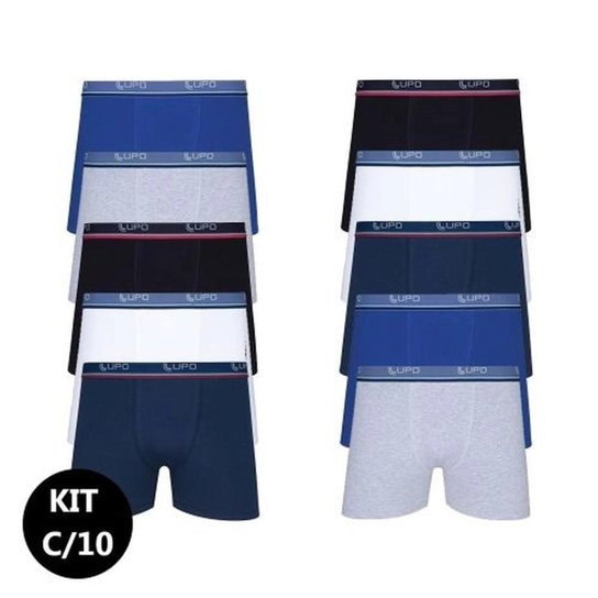 10 CUECAS BOXER ALGODÃO COTTON LUPO 00523