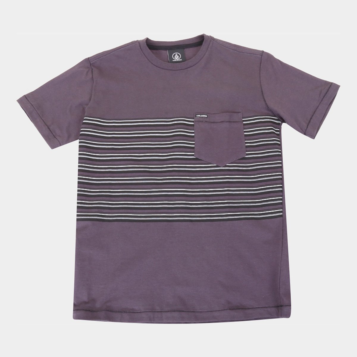 Camiseta Juvenil Volcom Forzee Bolso Masculina