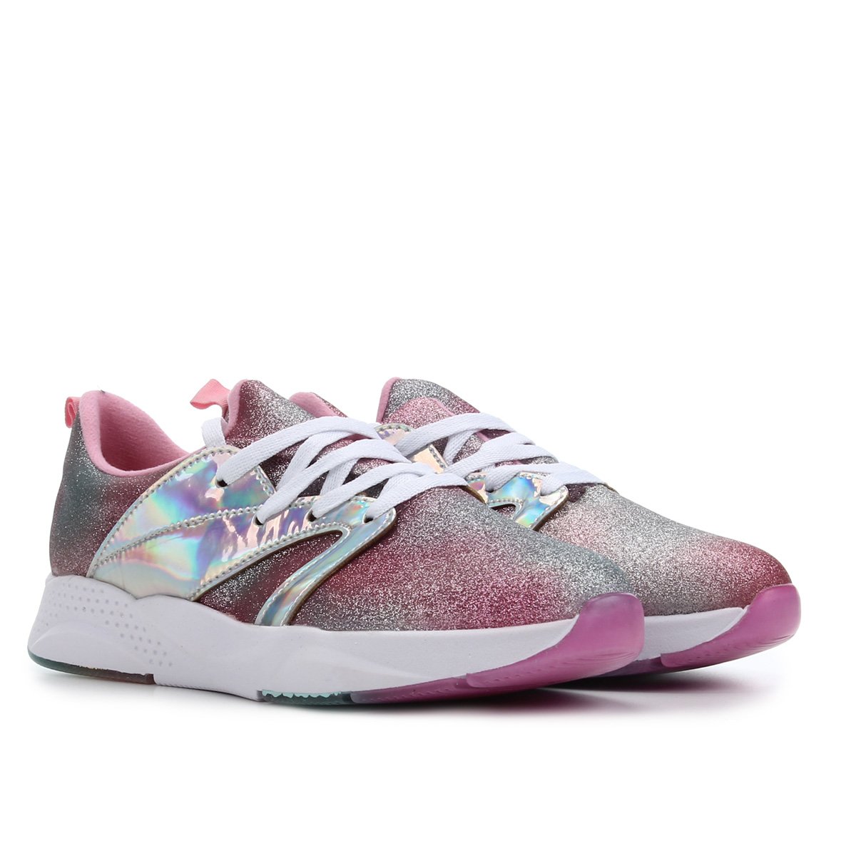 Tênis Infantil Molekinha Sport Glitter Holográfico Feminino