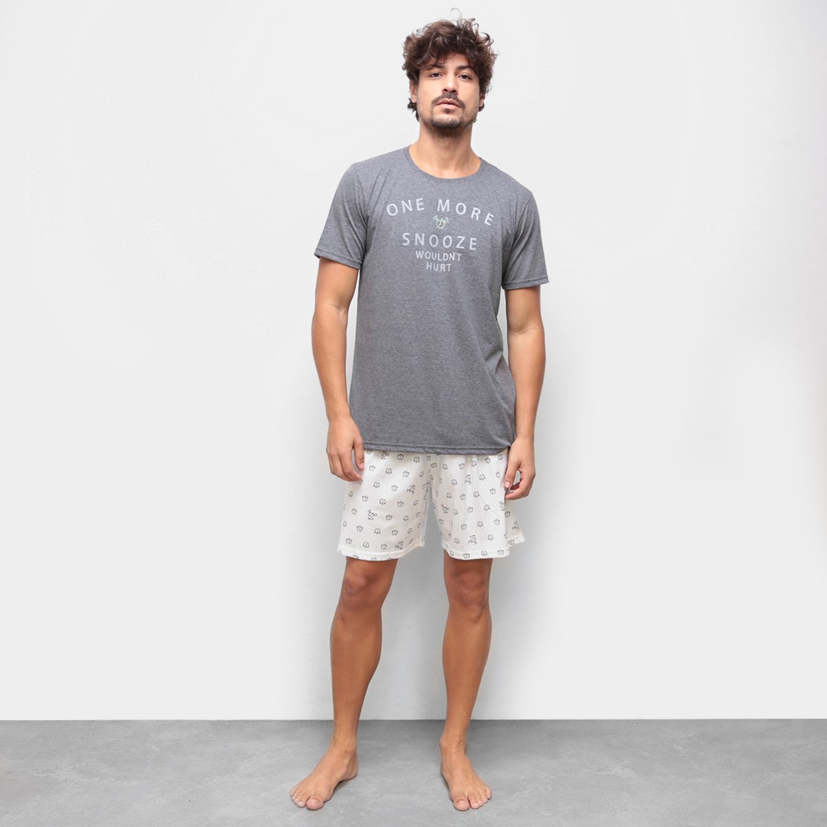 Pijama Curto Cor com Amor Estampado Masculino