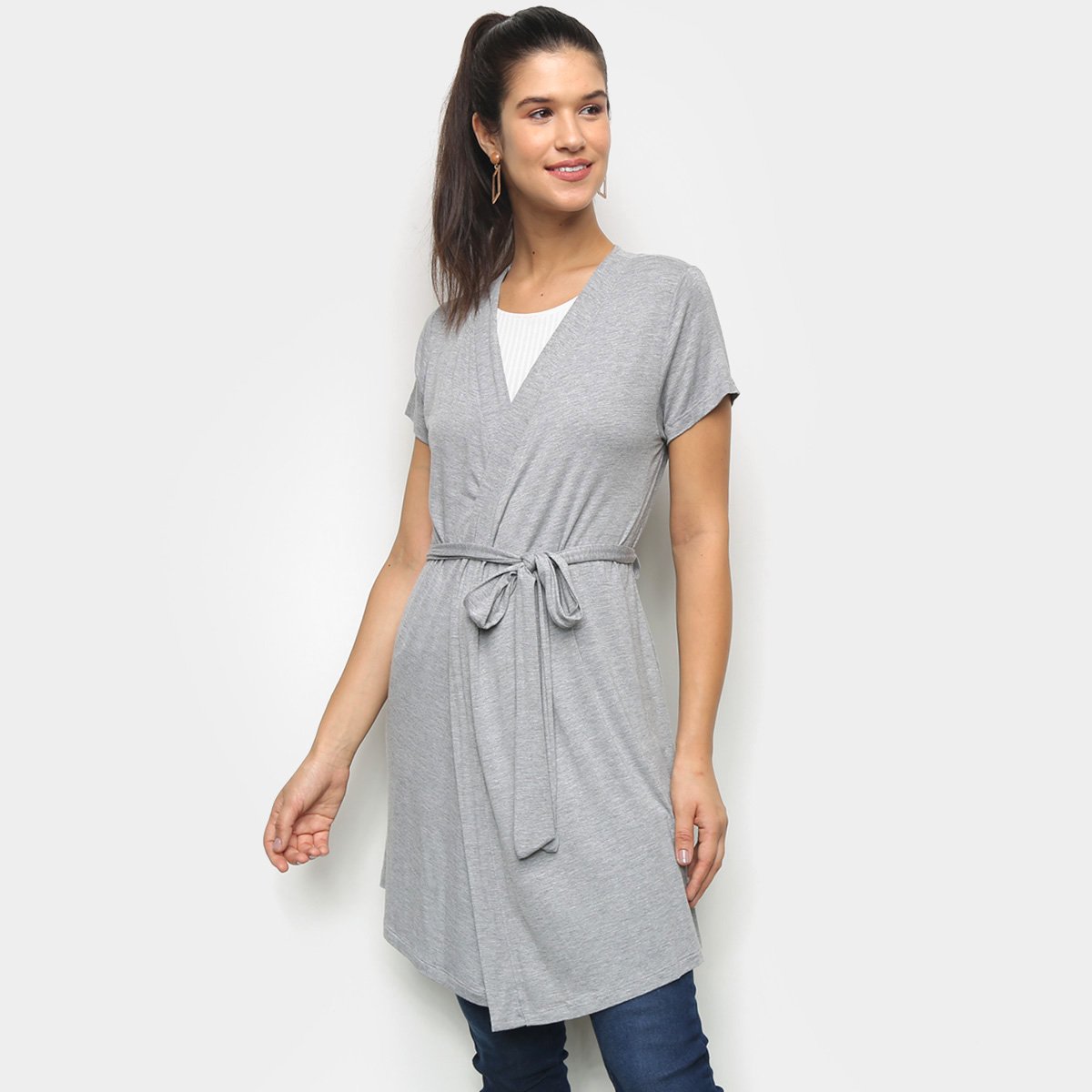 Robe Cor Com Amor Robe Manga Curta Básico Feminino