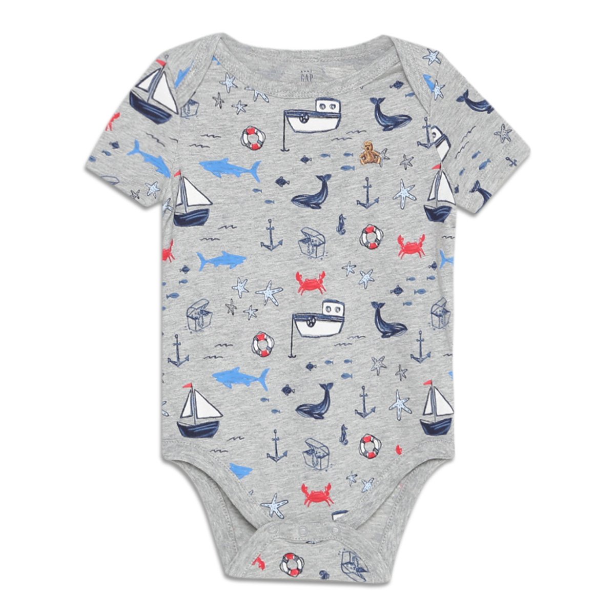 Body Bebê GAP Malha Estampado Masculino