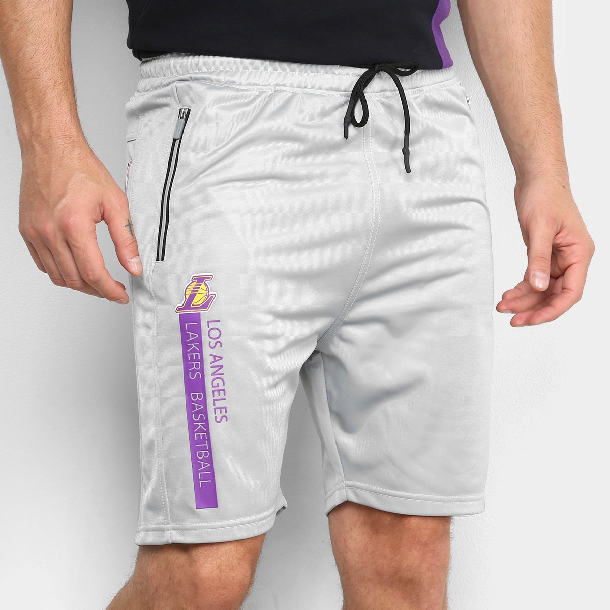 Bermuda NBA Los Angeles Lakers Zíper Masculina