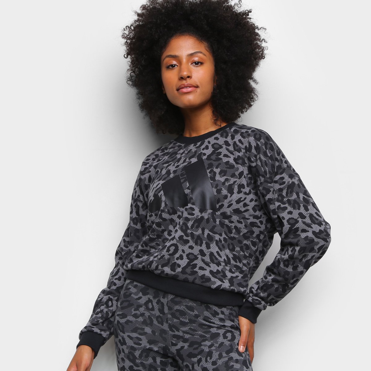 Moletom Adidas Animal Print Onça Feminino