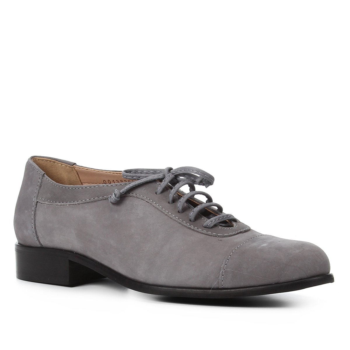 Oxfords Couro Shoestock Nobuck Amarração Feminino