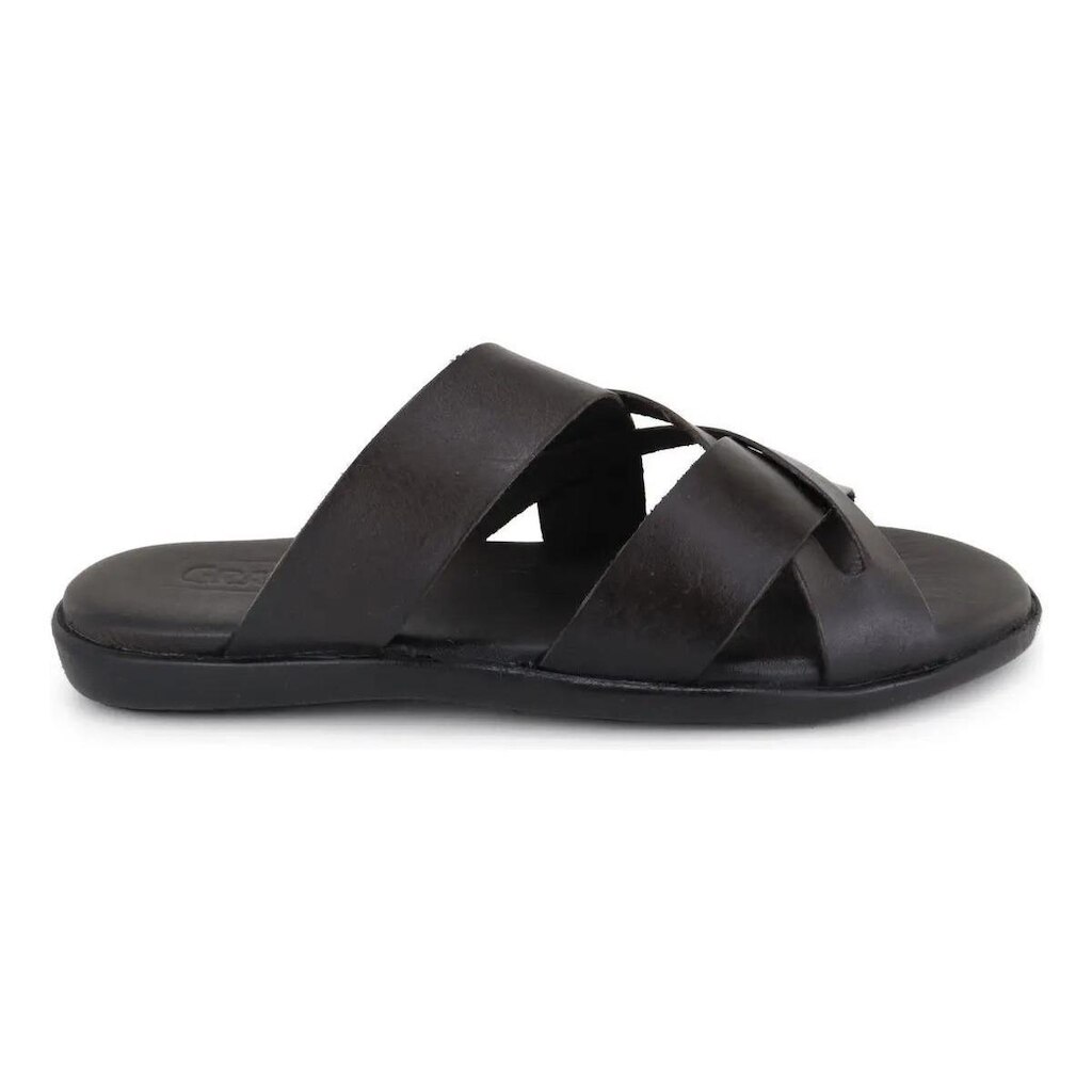 106GRA-Chinelo masculino em Couro Legitimo Leve Macio Sola De Borracha