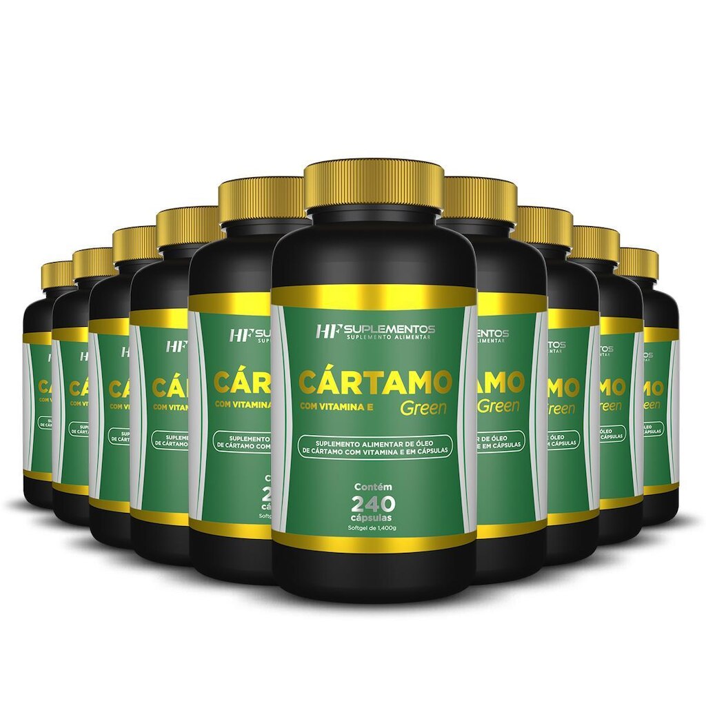10X CARTAMO COM VITAMINA E 240 CAPSULAS HF SUPLEMENTOS