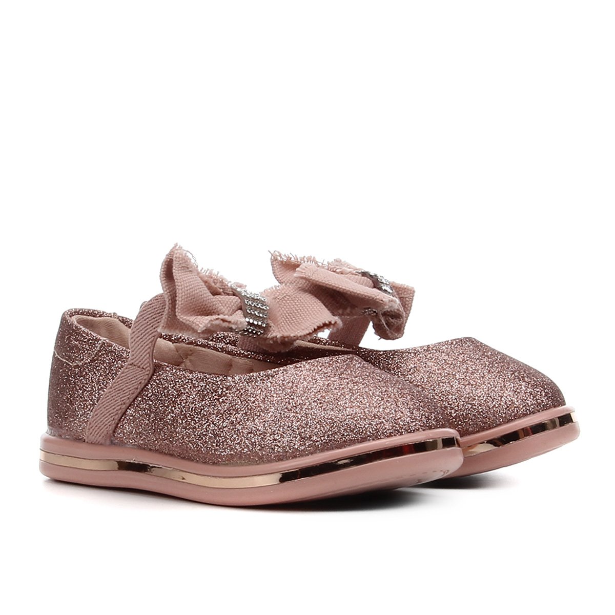 Sapato Infantil Molekinha Glitter Laço Feminino