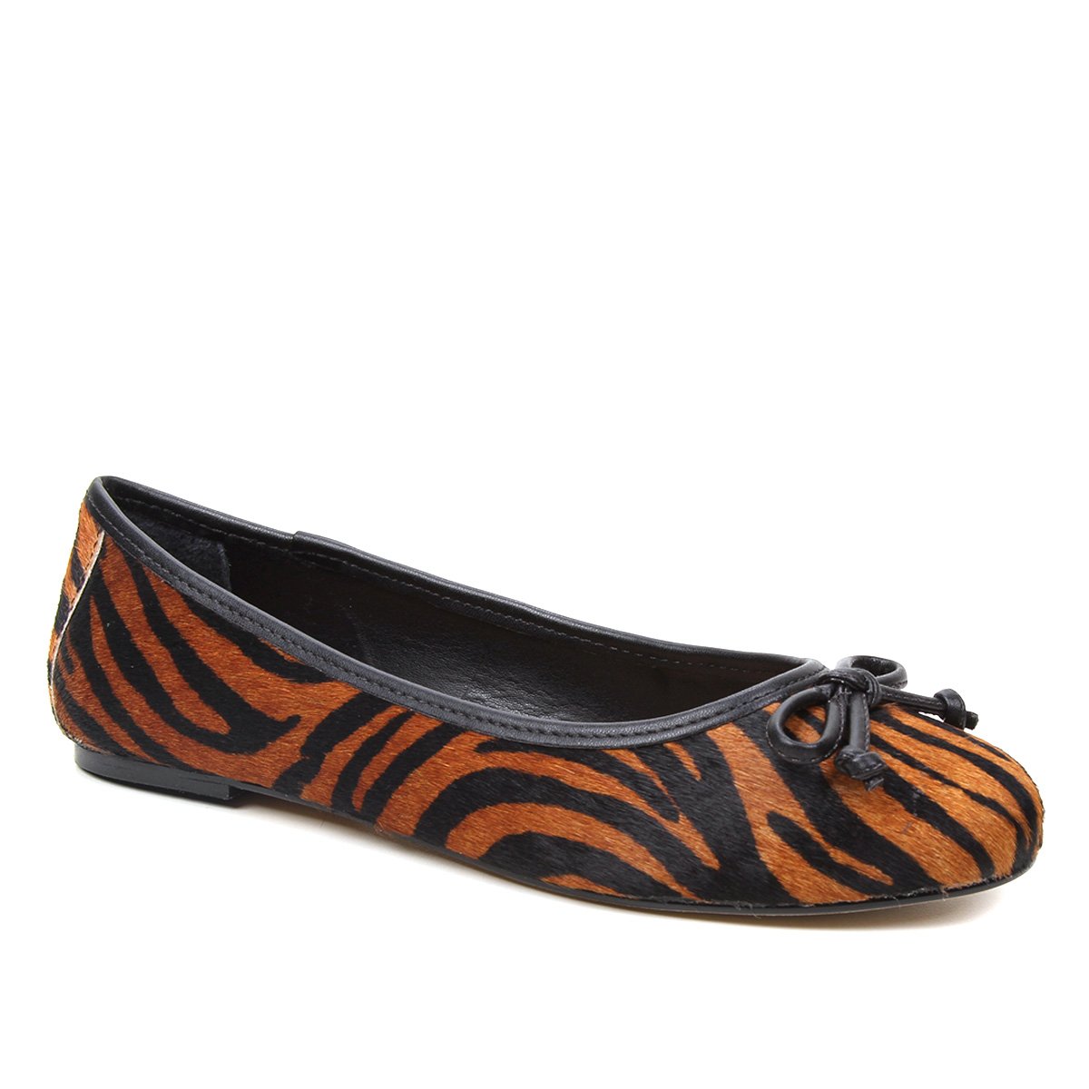 Sapatilha Couro Shoestock Pelo Zebra Feminino