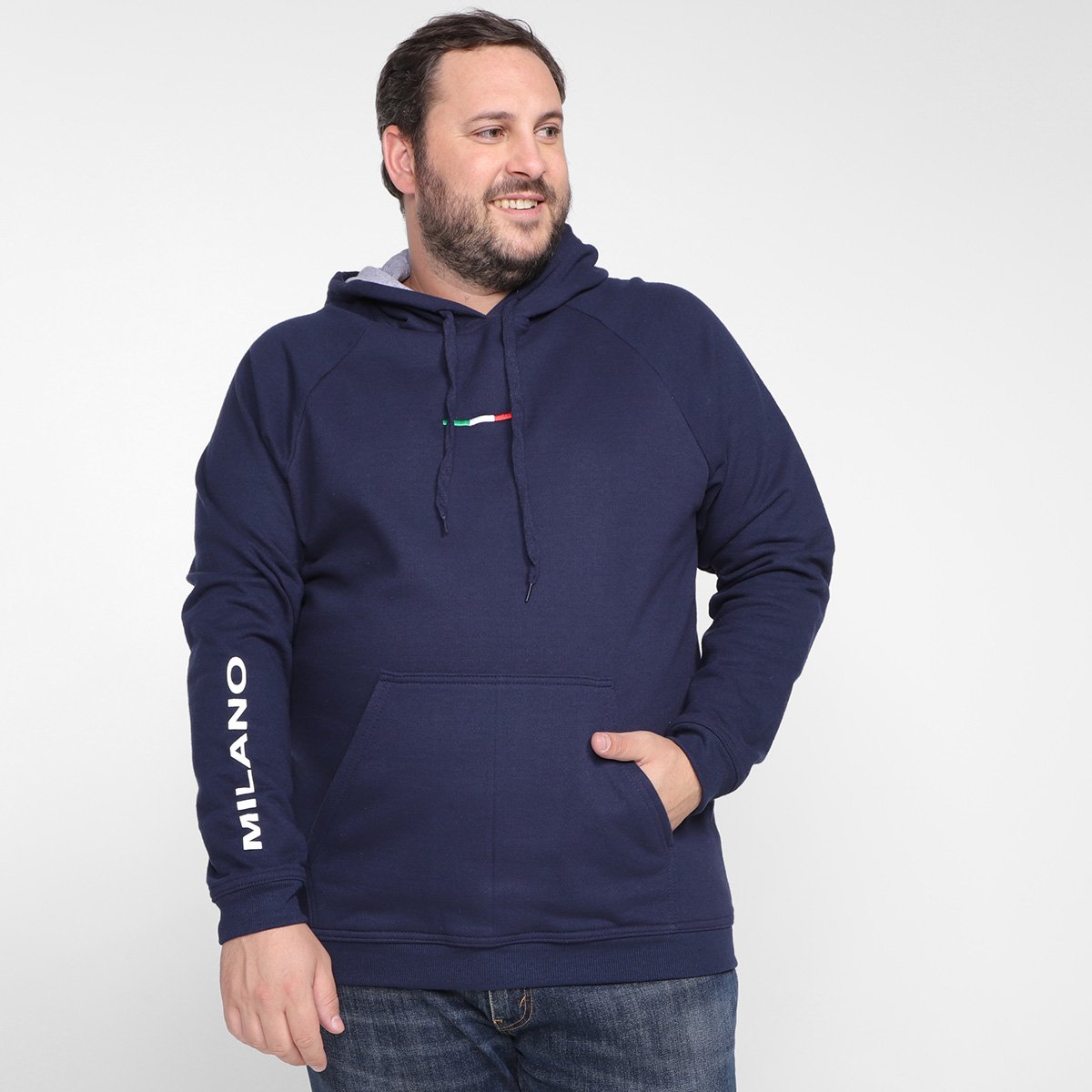 Moletom Plus Size Industrie Milano Capuz Masculino