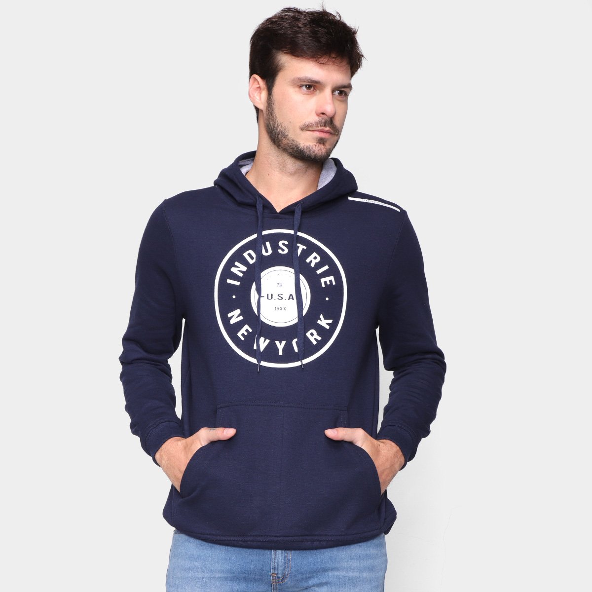 Moletom Industrie Estampado Com Capuz Masculino