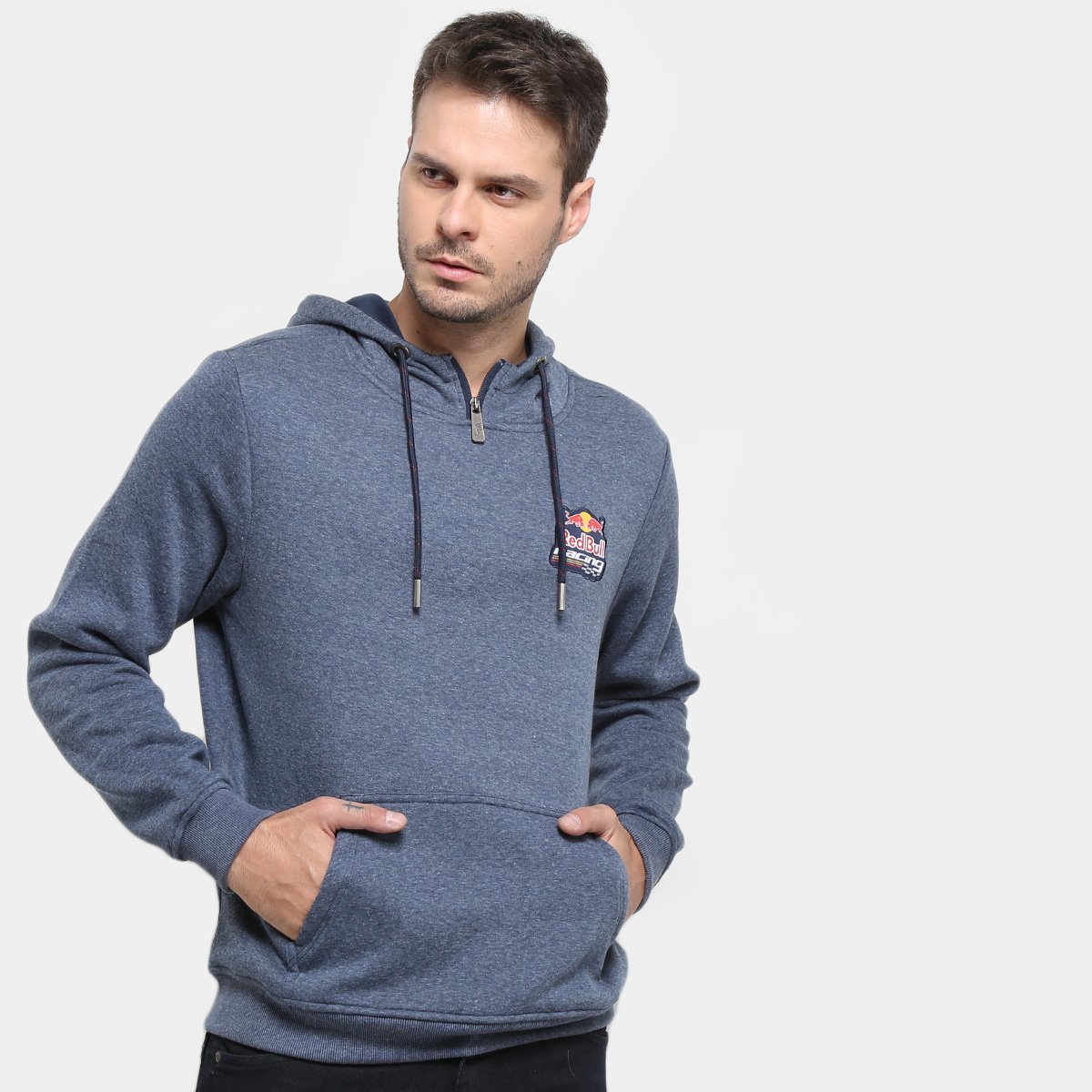 Moletom Red Bull Racing Detalhe Zíper Gola Masculino