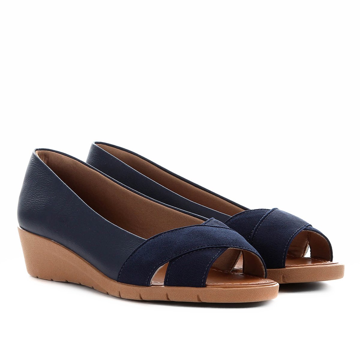 peep toe couro usaflex